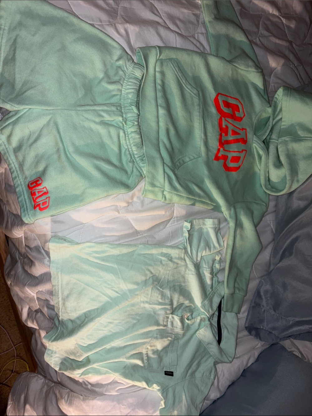 GAP Kids Mint Green Hoodie & Shorts Athletic Matching Set